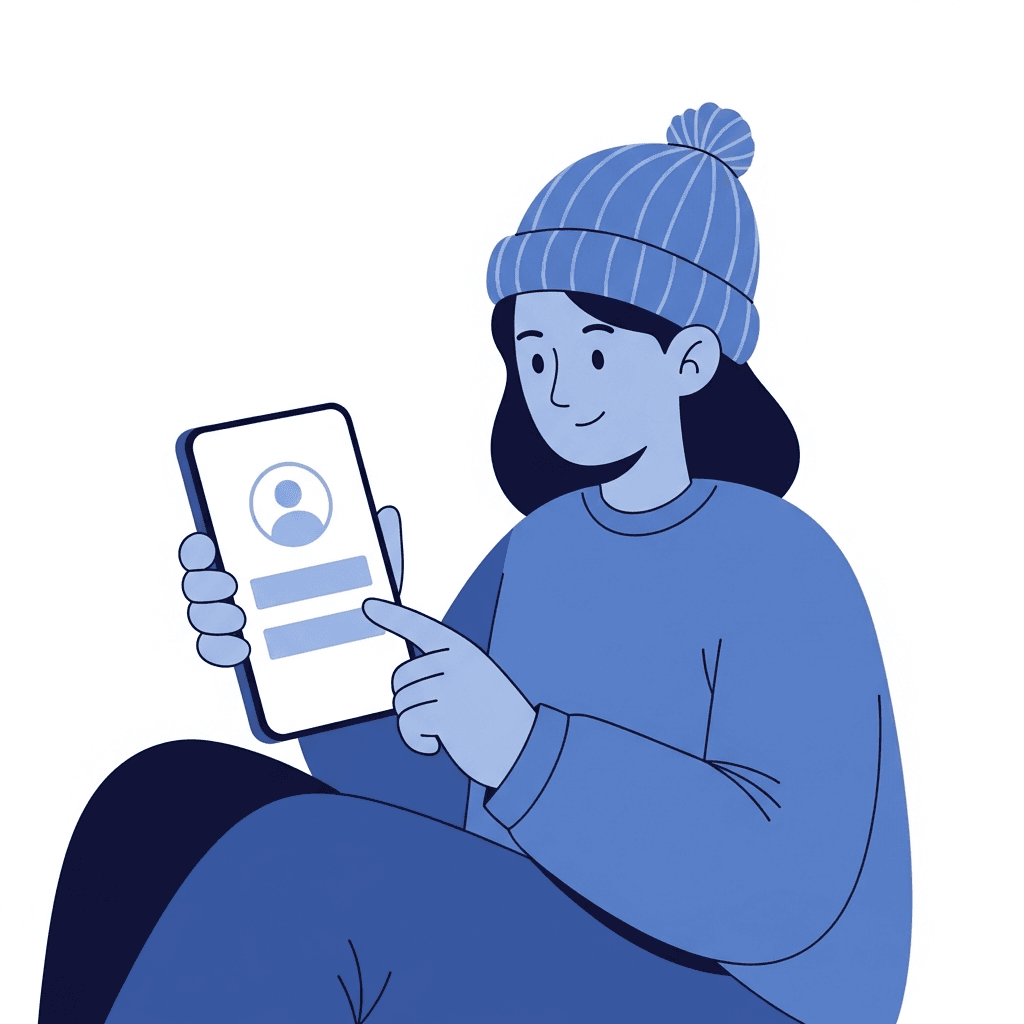 Patient creating a health profile on a mobile phone